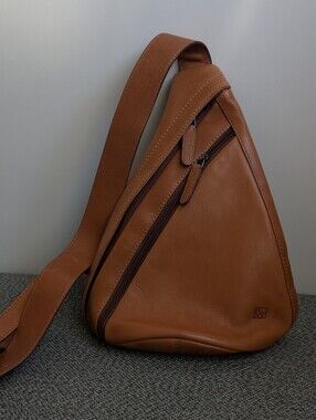 HUNT genuine leather crossbody sling brown bag